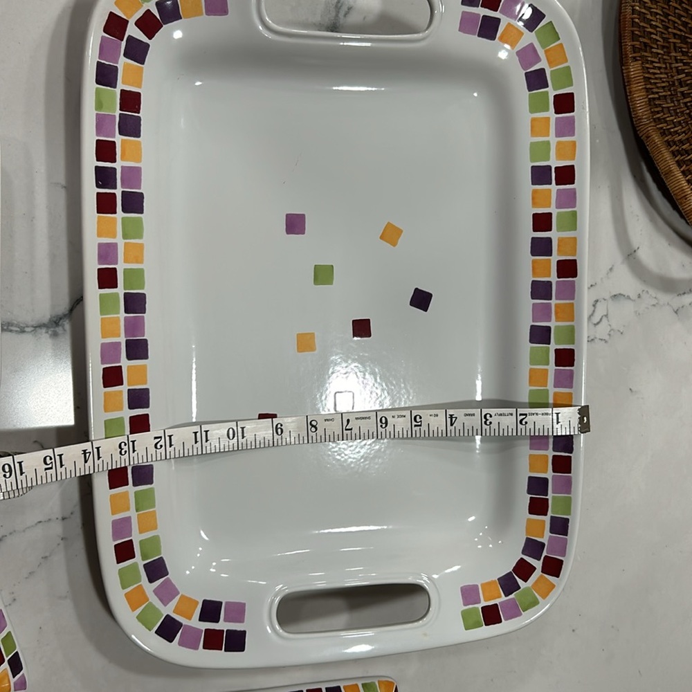 Pampered Chef “Simple Additions” Serving Tray/Platter + 4 Matching Plates - Picture 6 of 8